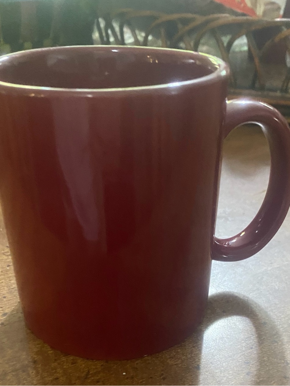 Classic Maroon Ceramic Coffee Mug - Unbranded